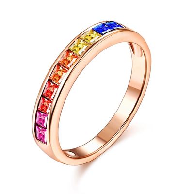8.3in 0.07oz Sterling Silver Crystal Ring 14k Cubic Zirconia Engagement Rings ODM