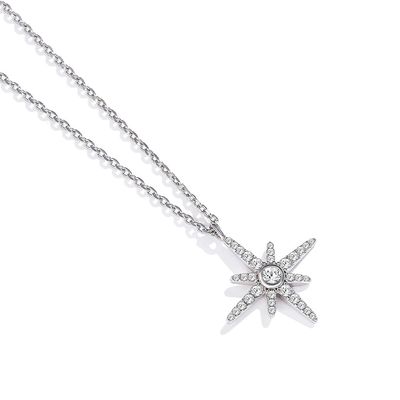 0.67in 41cm Shinny Sterling Silver Jewelry Necklaces 18k Gold Star Moon Necklace SGS