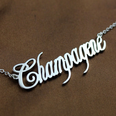 21.7in 2 Gram Custom Silver Necklaces Glossy Girlfriend Gold Plated Name Necklace