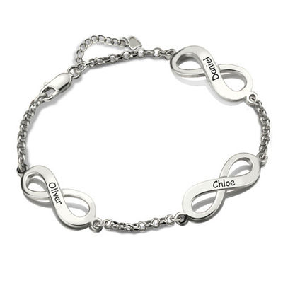 7.5in 6 Gram Infinity Name Bracelet Boyfriend Personalized Name Bangles SGS