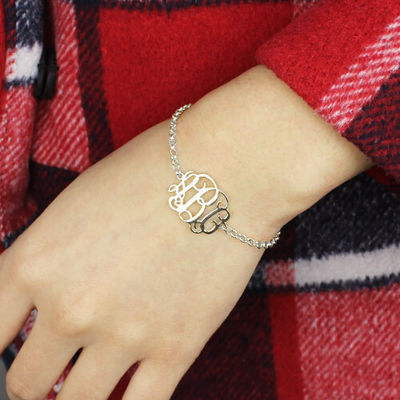 7.48in 0.42oz Sterling Silver Personalized Name Bracelets Silver Name Plate Bracelet oDM