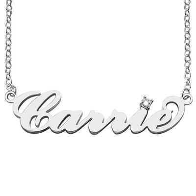 Trendy Fiance Custom Silver Necklaces