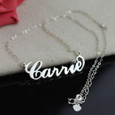 Trendy Fiance Custom Silver Necklaces