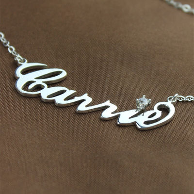 Trendy Fiance Custom Silver Necklaces