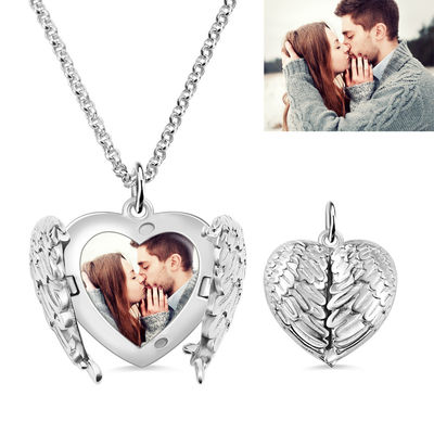 Heart Photo Custom Silver Necklaces