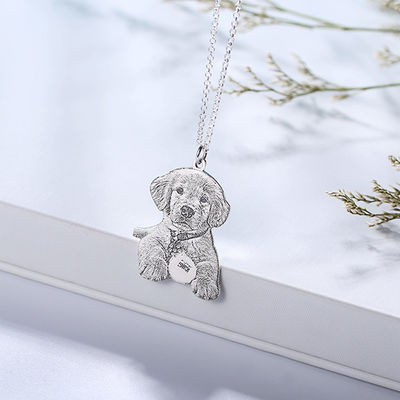 0.87in 2.2cm Custom Silver Necklaces S925 Trendy Personalized Dog Tag Necklace