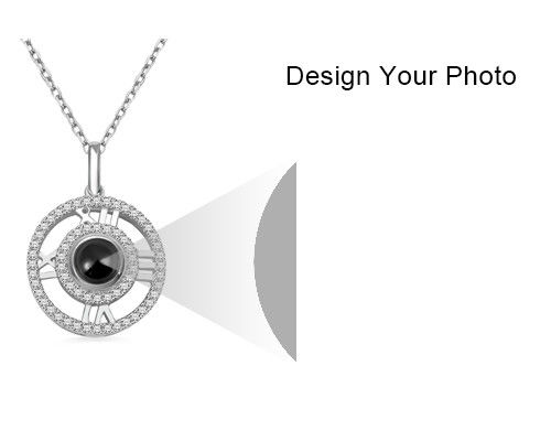 0.28in 0.17oz Custom Silver Necklaces Girlfriend Projective Photo Necklace ODM