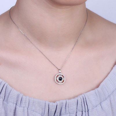 0.28in 0.17oz Custom Silver Necklaces Girlfriend Projective Photo Necklace ODM