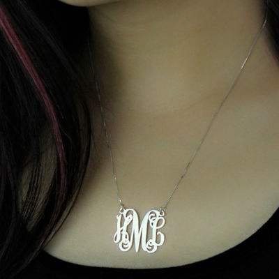 1.8ft 0.07oz Personalized Monogram Necklace Gold Plated Three Letter Necklace SGS