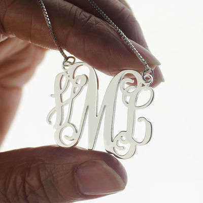 1.8ft 0.07oz Personalized Monogram Necklace Gold Plated Three Letter Necklace SGS