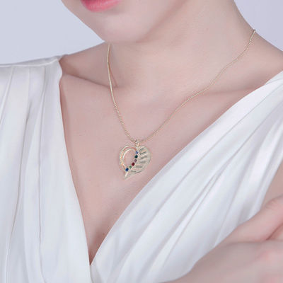 7gram 0.1in Personalized Photo Pendant Necklace Engraved Love Heart Necklace SGS