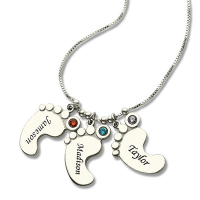 0.52x0.8in 0.18lb Mothers Day Foot Necklace Personalized Nameplate Necklace ODM