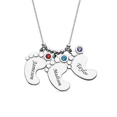 0.52x0.8in 0.18lb Mothers Day Foot Necklace Personalized Nameplate Necklace ODM