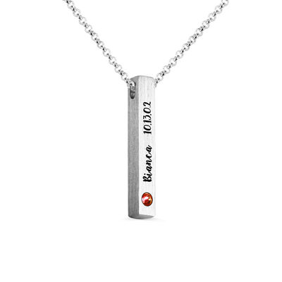 4x4x30mm 0.46oz Custom Silver Necklaces Silver Rectangle Pendant Necklace SGS