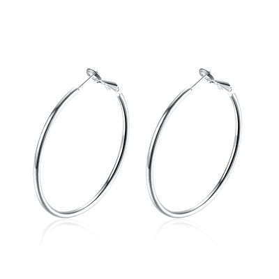 40mm Gold Plated Custom Hoop Earrings Round 8.2g Rose Gold OEM Engagement
