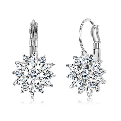 21mm Crystal 2.14g Custom Hoop Earrings OEM Dangle Drop Hoop Earrings Jewelry
