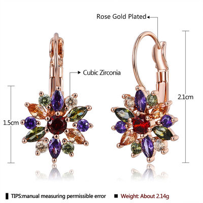 21mm Crystal 2.14g Custom Hoop Earrings OEM Dangle Drop Hoop Earrings Jewelry