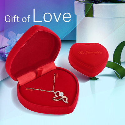 Rose Gold Crystal Double Heart Necklace 18in 0.29oz Austrian crystal Crystals Rhodium Plated