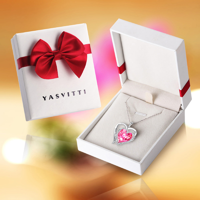 1.18x0.98in Double Heart Shape Pendant Silver Plated With Austrian crystal Crystals
