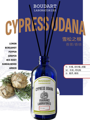 CYPRESS UDANA Reed Diffuser Wholesale OEM Perfume home decor natural glass bottle essential oil aroma Rattan Sticks